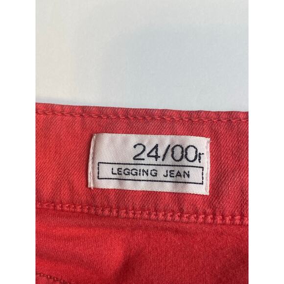 Gap 1969 Women's Red Peach Straight Cropped Legging Jeans Size 24/00 - Picture 4 of 12